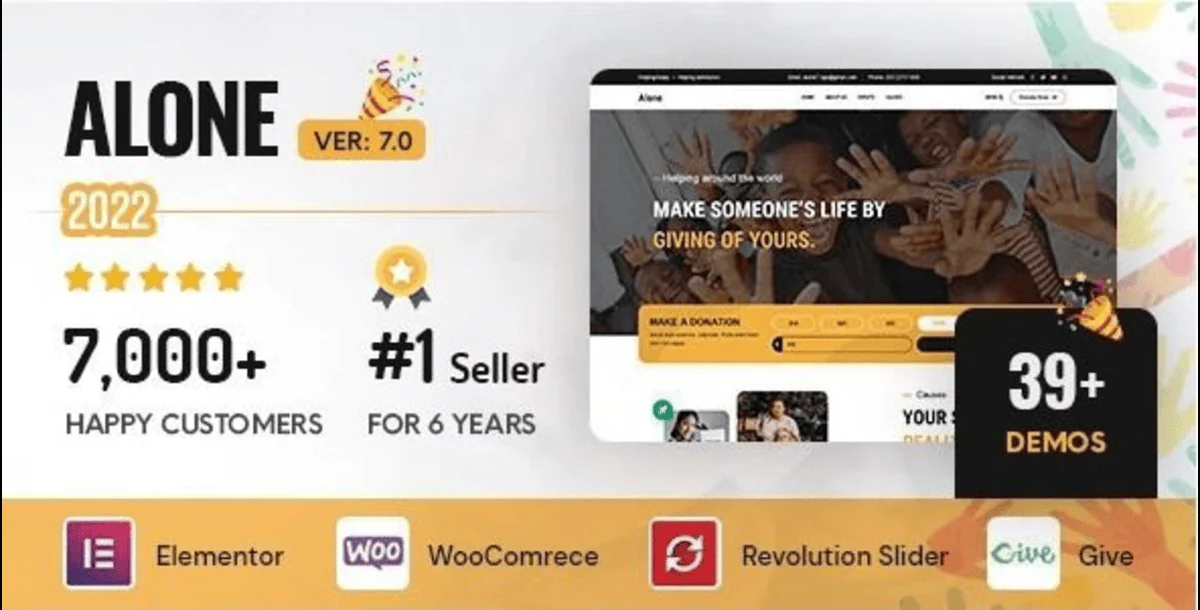 Alone – Charity Multipurpose Non-profit WordPress Theme