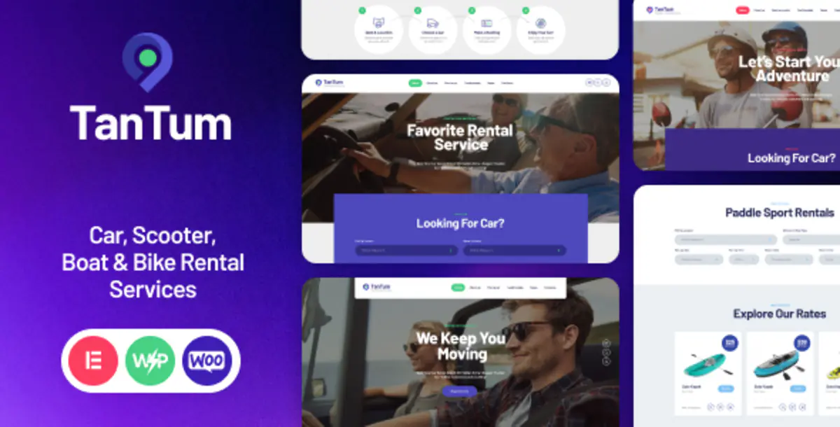 TanTum – Car, Scooter, Boat & Bike Rental Services WordPress Theme