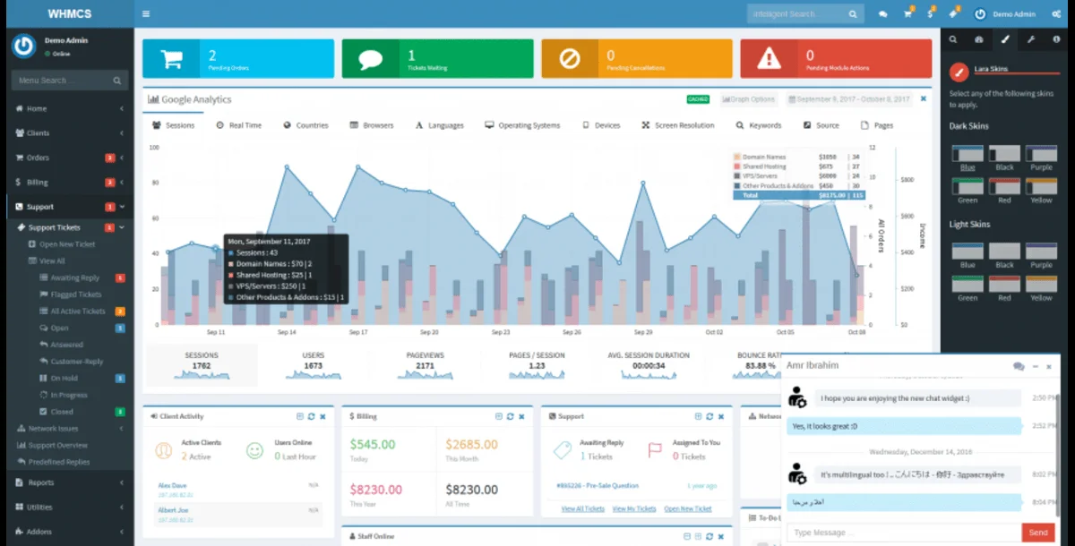 Lara, WHMCS Admin Theme